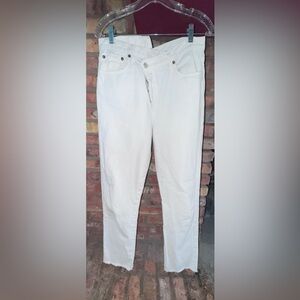 WOMENS SIZE 28 EUC. Agolde Classic White Denim Jeans Criss Cross